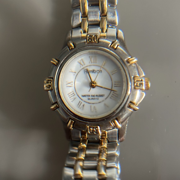 Armitron Ladies Silver Gold Tone Watch - AS IS - Picture 2 of 12